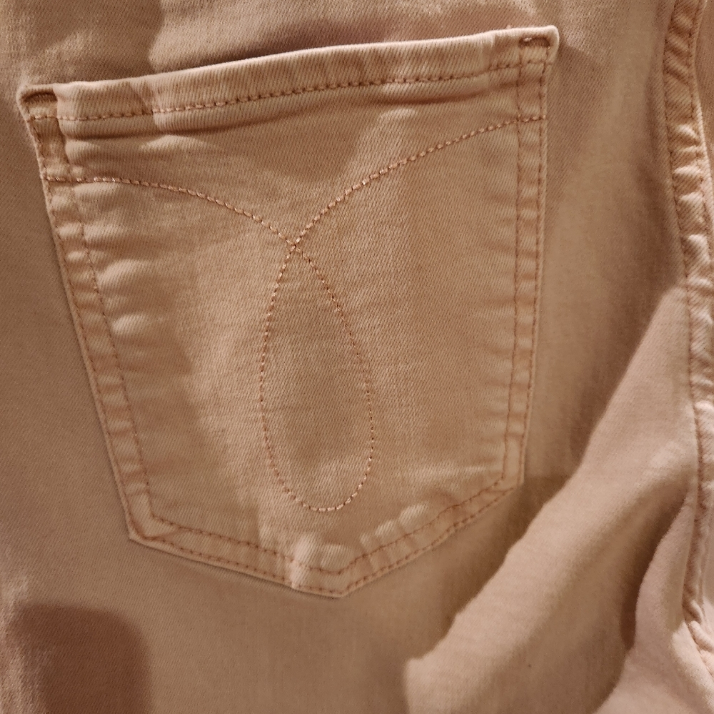 Calvin Klein womens stretch skinny jeans size 10, color pale pink